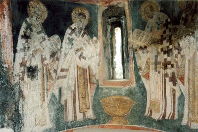 Fresco van de Sint-Nikolaaskerk Bolnichki door Unbekannt Unbekannt